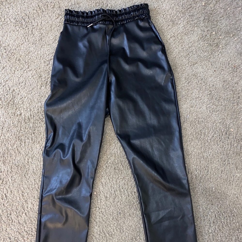 Faux leather pants